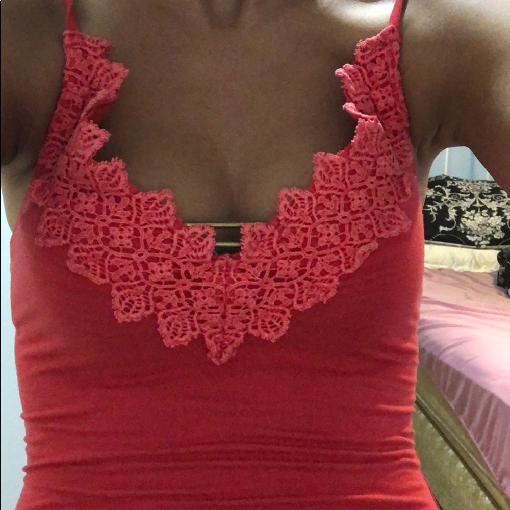 Free people Red white piece top